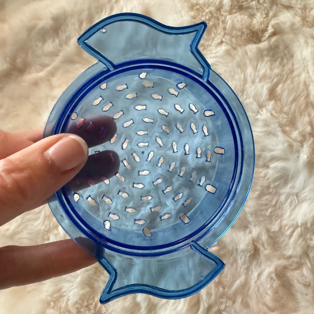 🐟💙 Blue Tuna Can Strainer w/ Fish Holes & Handles 🐟💙 ~One Size